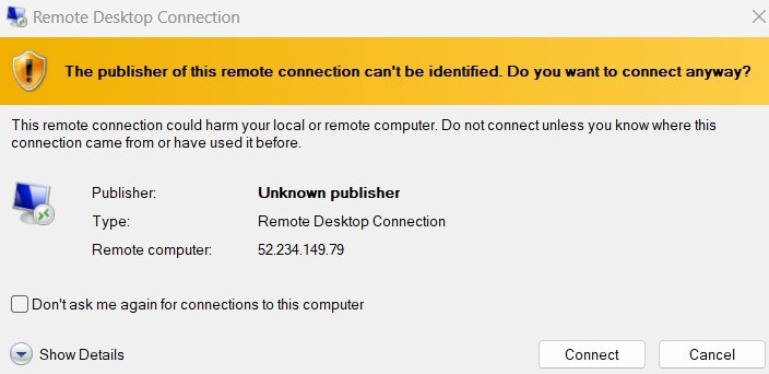 Remote Desktop Connection-